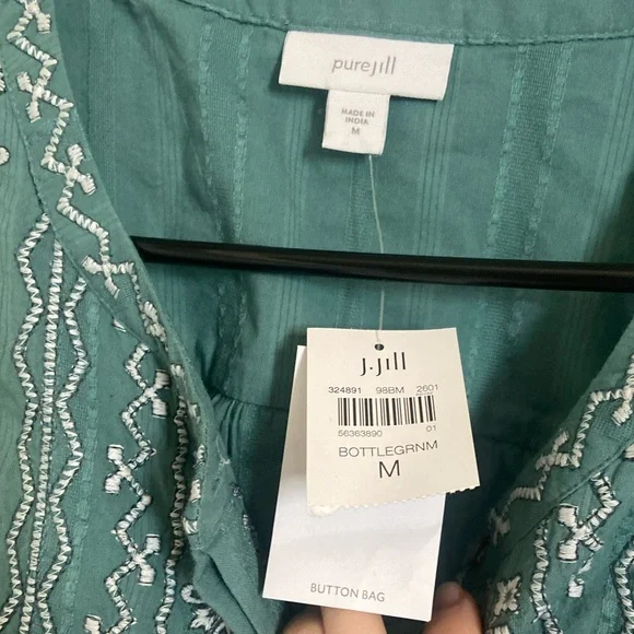 Embroidered Cotton Dobby Top - Picture 4 of 5